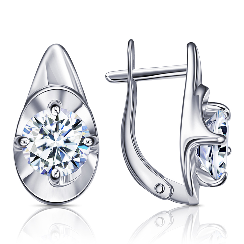 Серьги, серебро, фианит, С630-2872